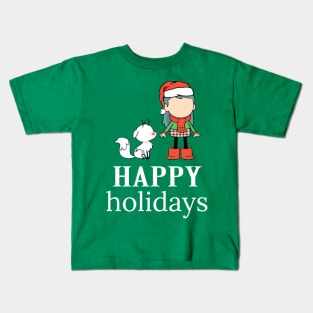 Hilda and Twig Happy Holidays Kids T-Shirt